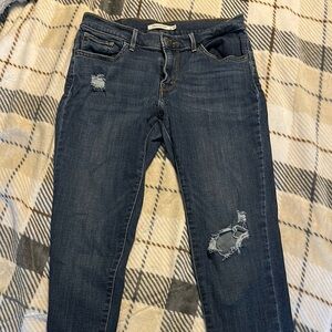 Levi's Blue Skinny Distressed Jeans